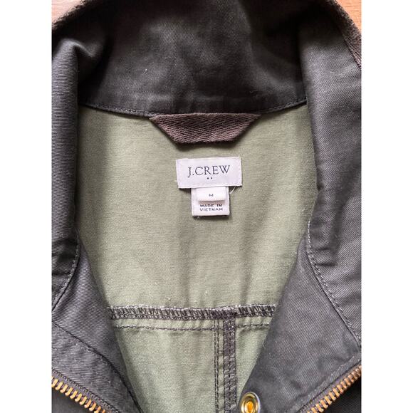 JCREW Green Cotton Utility Jacket sz M - Picture 4 of 10